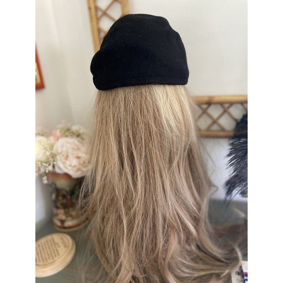 Country Gentleman Black‎ 100% Wool Newsboy Cap Hat Fitted Medium Size Vintage - Picture 5 of 16